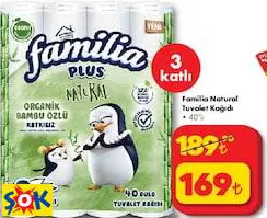 FAMİLİA NATURAL TUVALET KAĞIDI 40’LI FAMİLİA NATURAL TUVALET KAĞIDI 40’LI